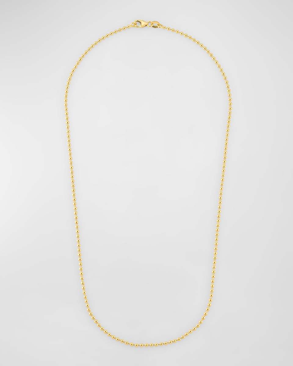 18K Yellow Gold 2mm Ball Chain, 18"L